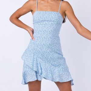 Blue Floral Mini Dress